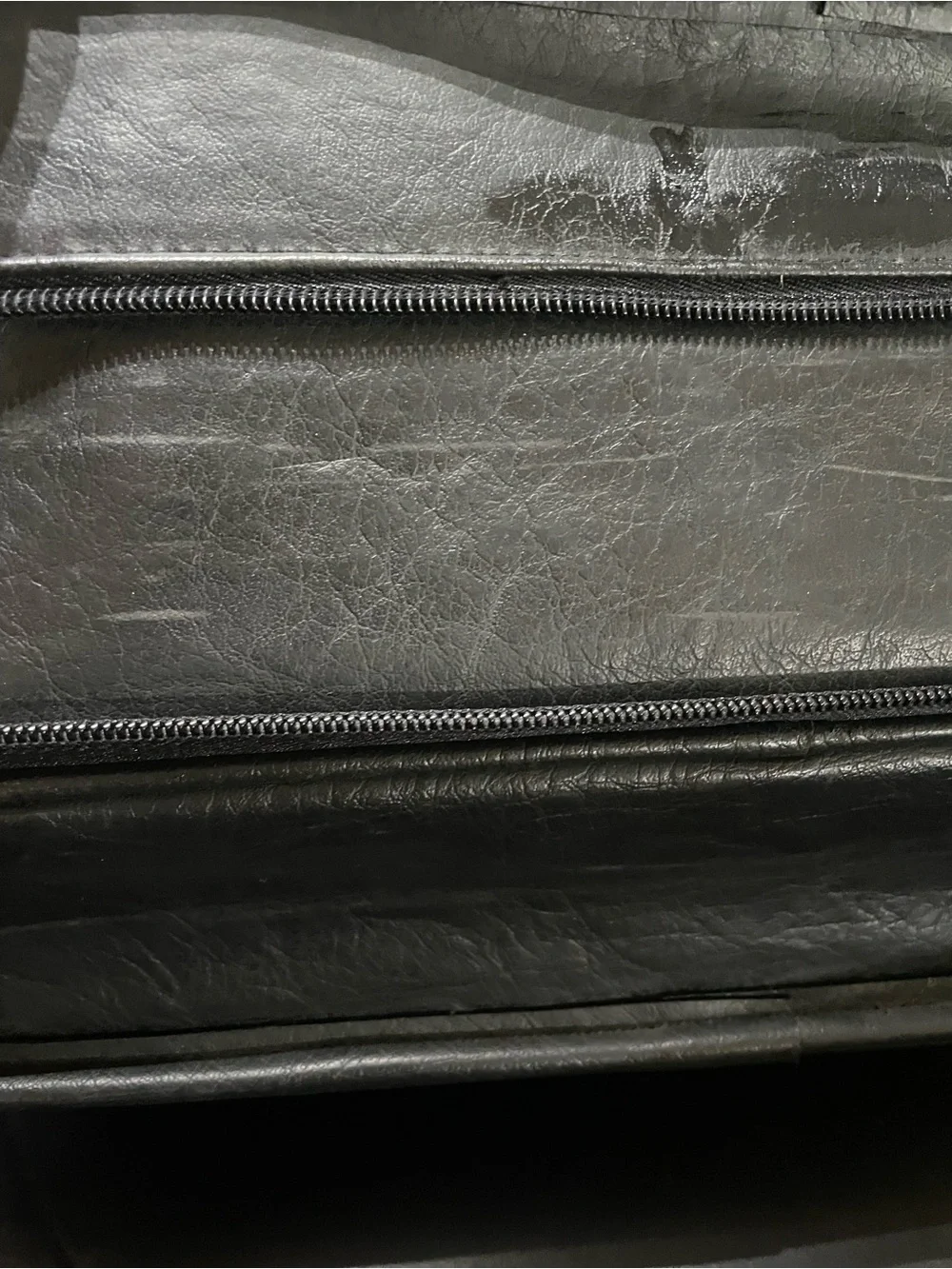 Vintage Black Leather Travel Messenger CarryOn Bag laptop computer luggage